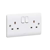 Legrand Synergy 13A 2-Gang Double Pole Switched Socket White 730076