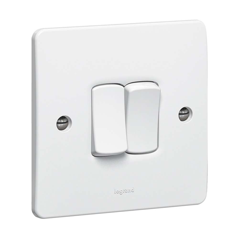 Legrand Synergy 2-Gang 2-Way 20AX Switch, Heavy-Duty Dual Circuits, Two Point, Suitable for Home & Office - White 0