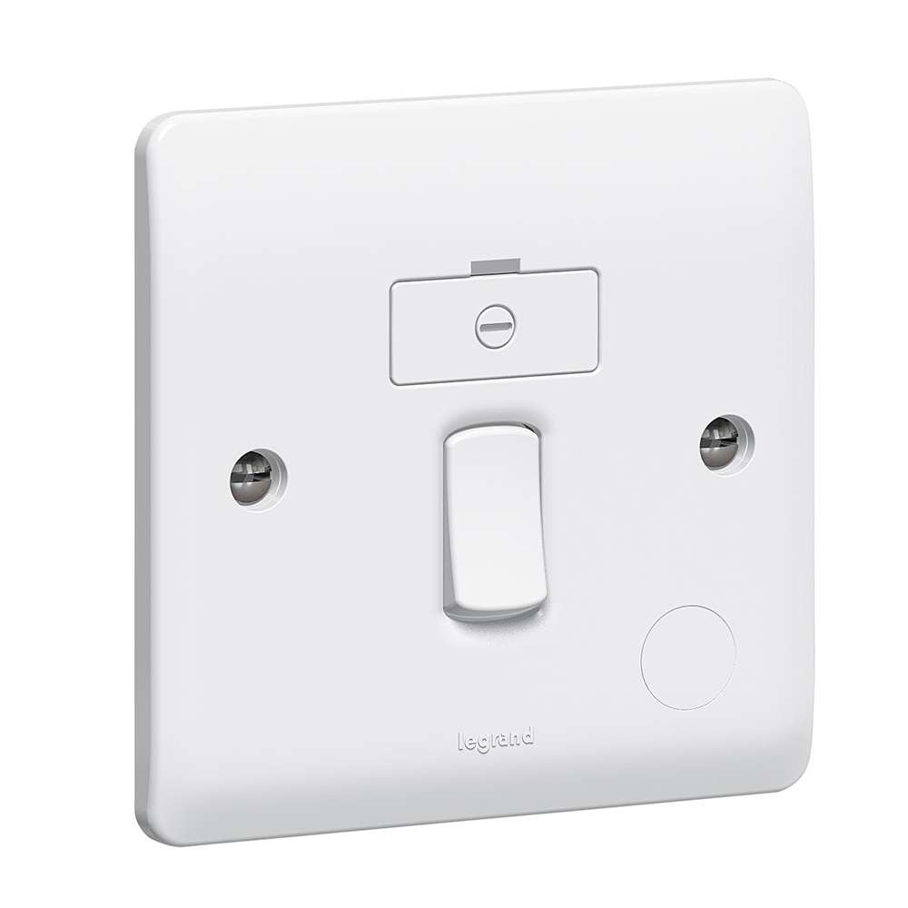 Legrand Synergy 13A Double Pole Switched Connection Unit with Flex Outlet, Suitable for Home, Hotels & Many More – White