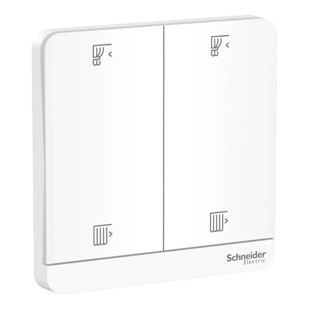 Schneider Electric AvatarOn 10A Mechanical Curtain Switch, Dual-Rocker Control, White, Flush-Mount
