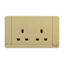 Schneider Electric AvatarOn 13A 250V 2-Gang Double-Pole Switched Socket, Wine Gold 1