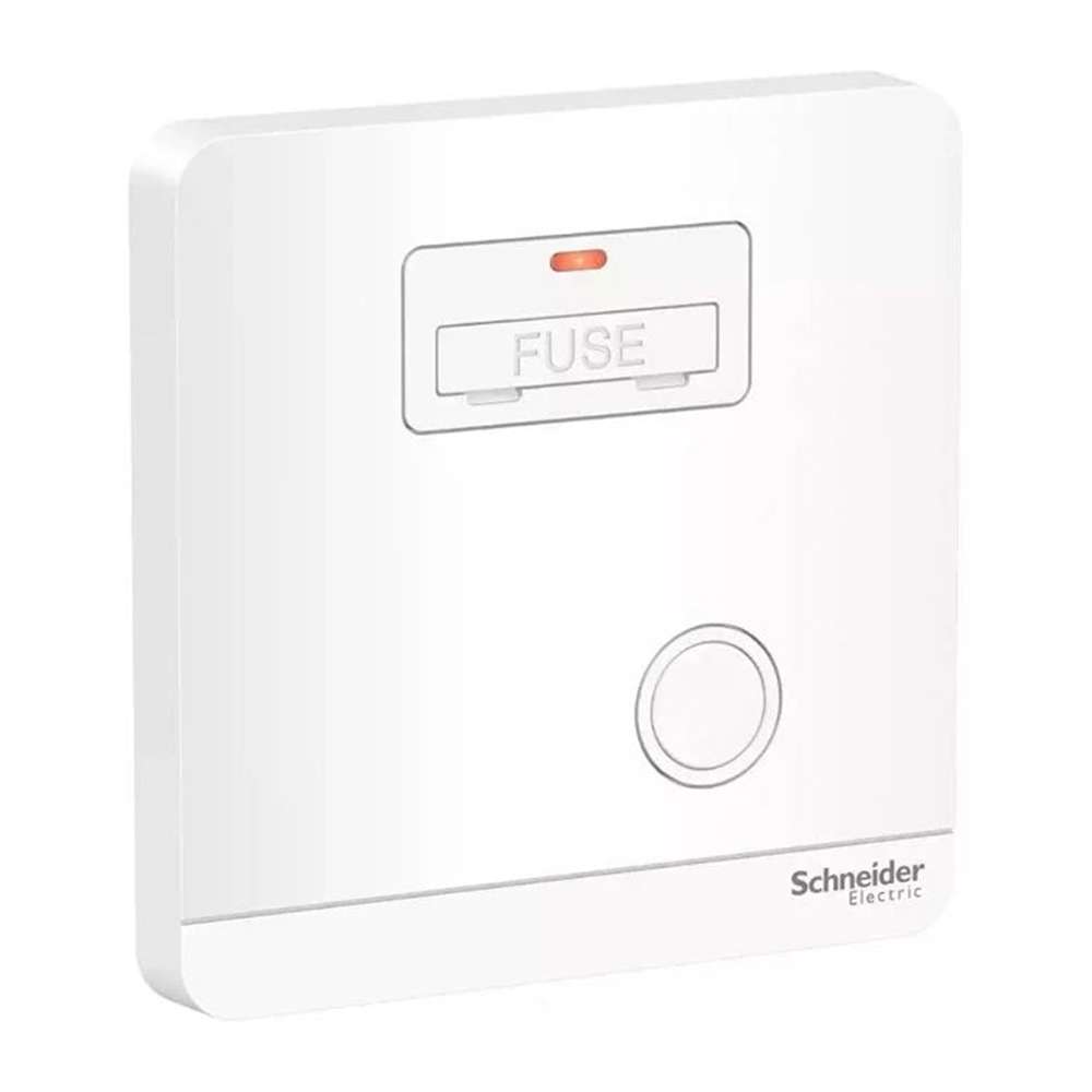 Schneider Electric AvatarOn 13A Fused Spur with Neon, Clean White, Slim Profile, Flush-Mount