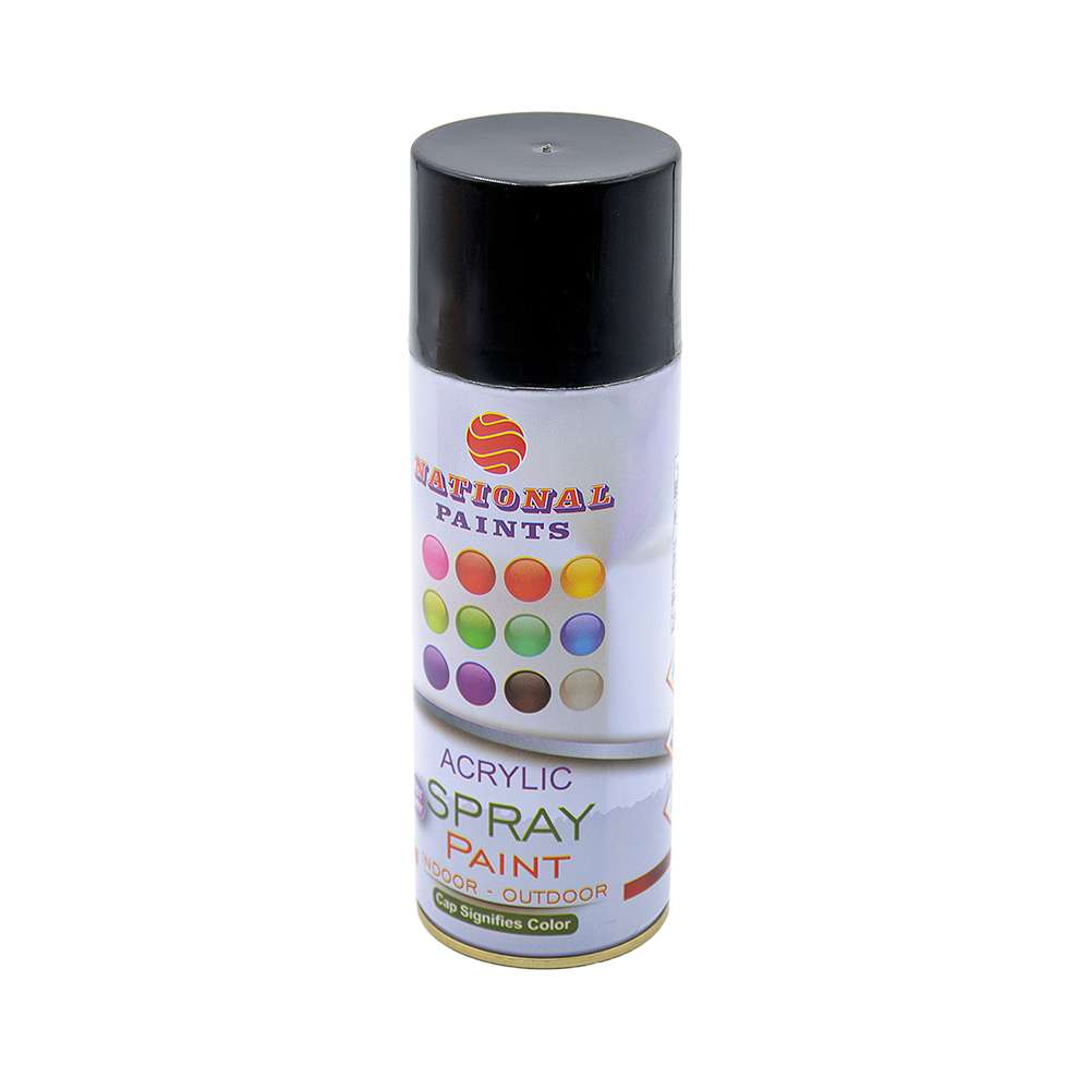 National Acrylic Spray Paint 400ML Black Gloss 0