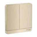 Schneider Electric AvatarOn 2 Gang 1 Way Switch with Locator LED, 16AX/20A 250V, Gold Hairline, Flush-Mount 0