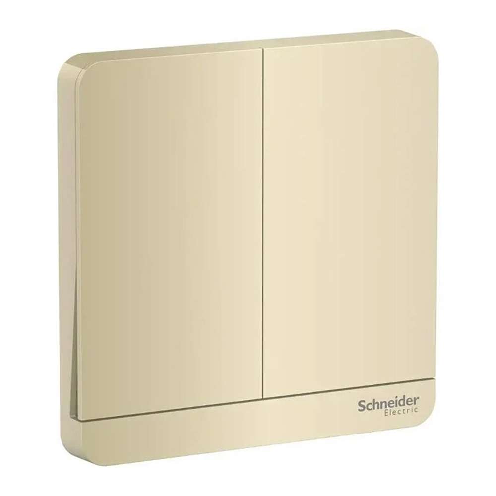 Schneider Electric AvatarOn 2 Gang 1 Way Switch with Locator LED, 16AX/20A 250V, Wine Gold, Flush-Mount 0