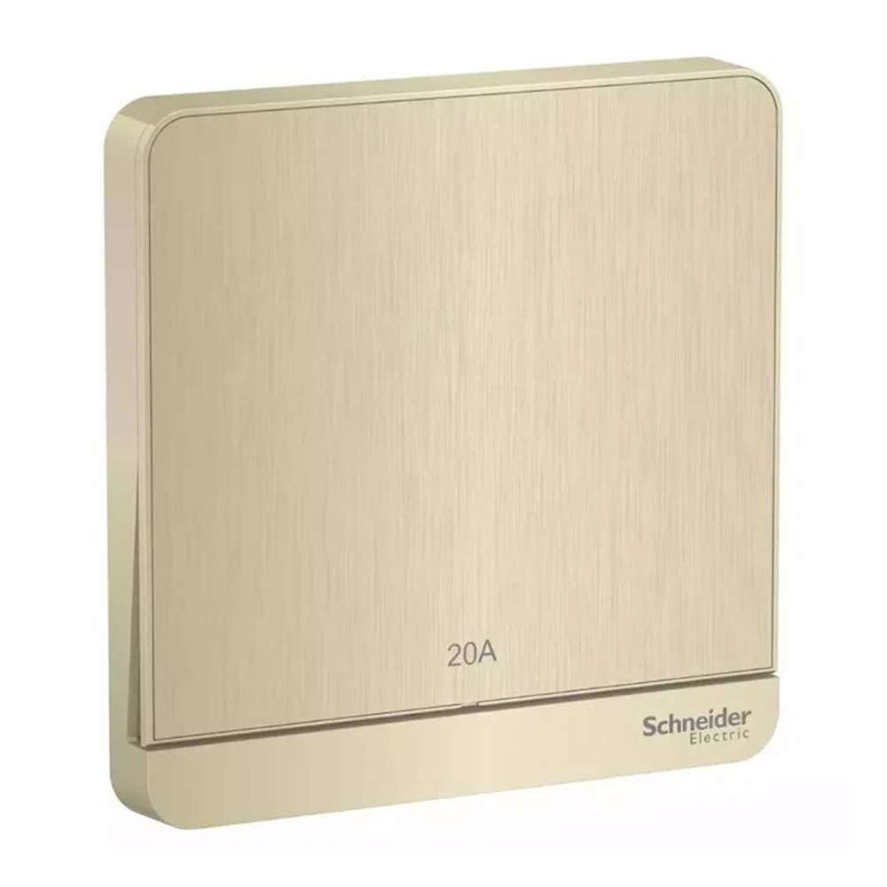 Schneider Electric AvatarOn 20A 1 Gang DP Switch with Neon & Earth, Décor Accent, Gold Hairline, Flush-Mount 0