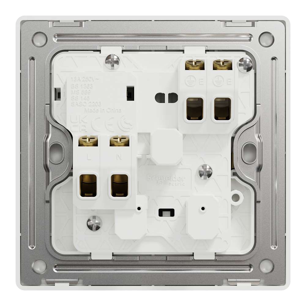 Schneider Electric UnicaX 13A 250V 1-Gang Double-Pole Switched Socket, Dark Grey 6