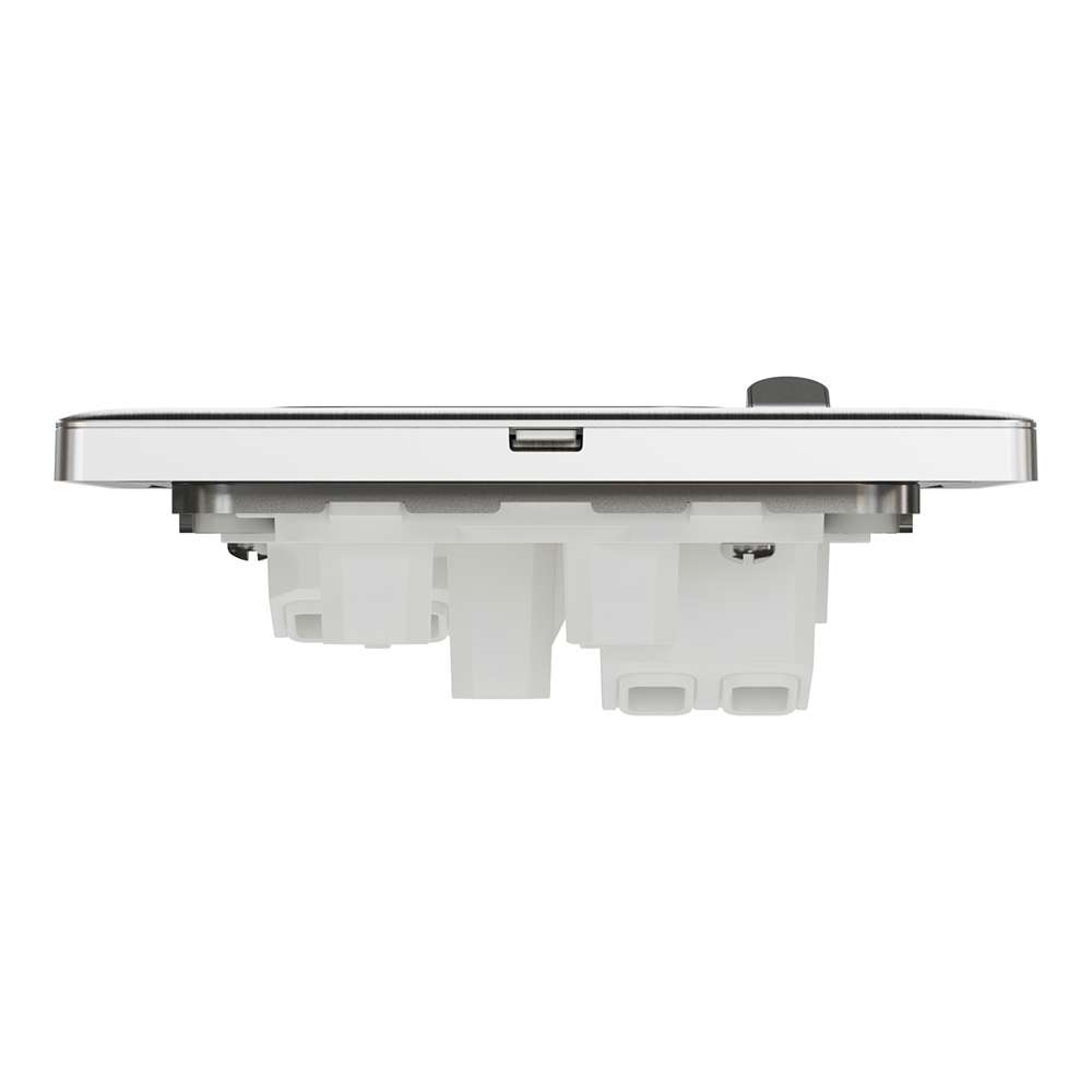 Schneider Electric UnicaX 13A 250V 1-Gang Double-Pole Switched Socket with LED, Stainless Steel 3