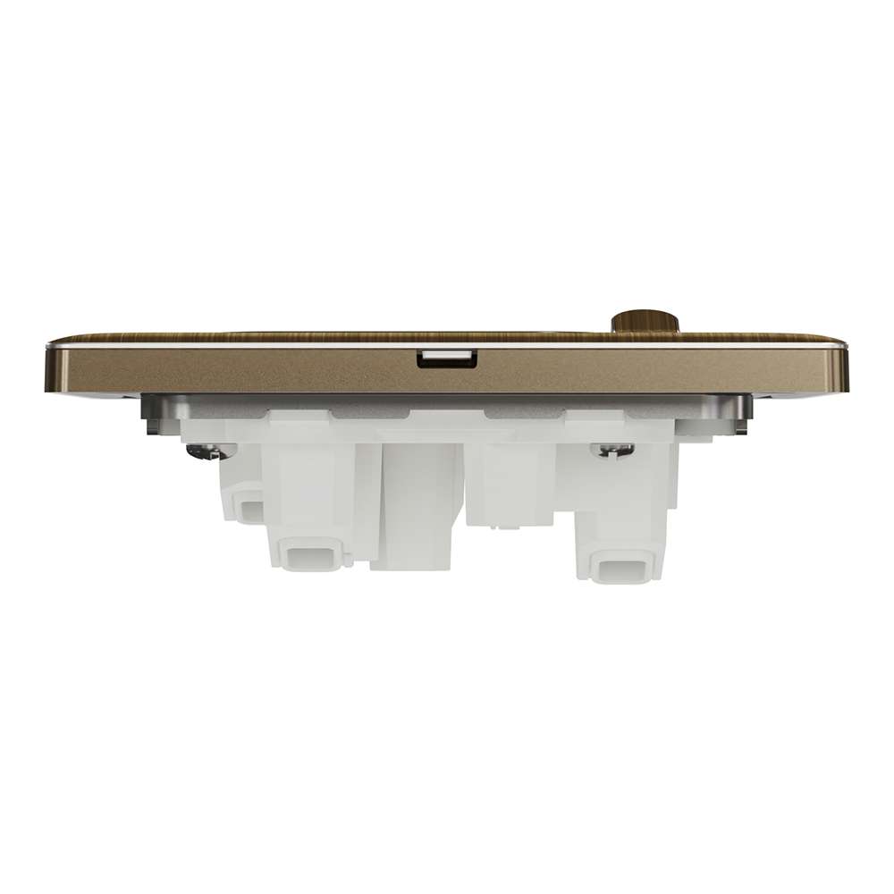 Schneider Electric UnicaX 13A 250V 1-Gang Switched Socket with LED, Antique Brass 3