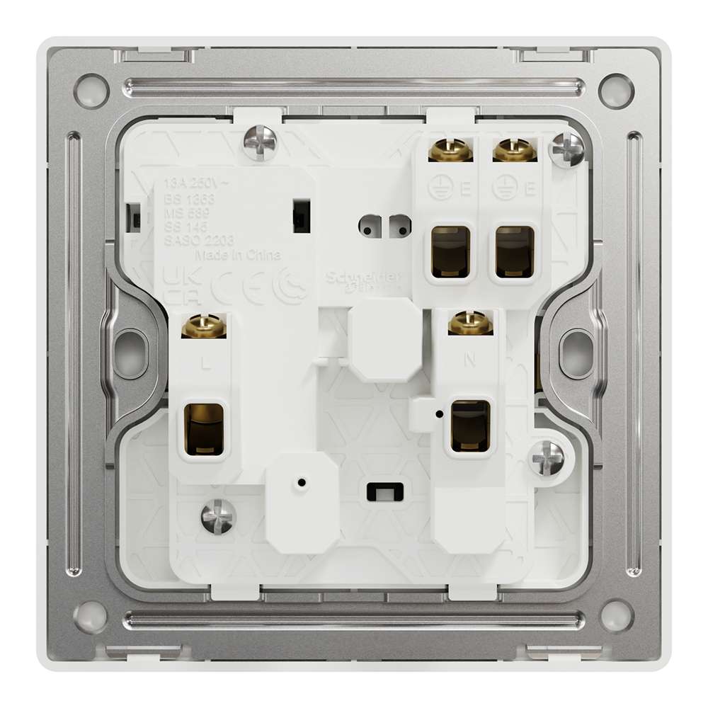 Schneider Electric UnicaX 13A 250V 1-Gang Switched Socket with LED, Dark Grey 5