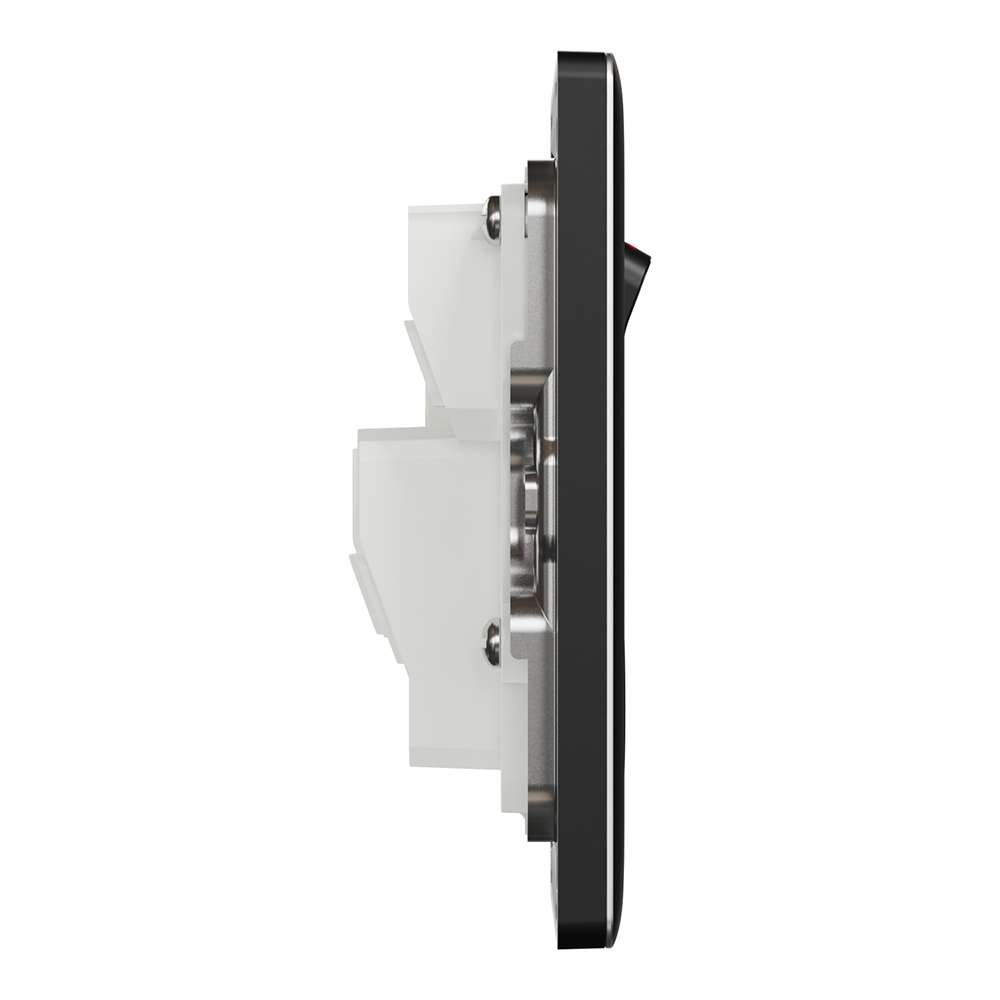 Schneider Electric UnicaX 13A 250V 1-Gang Switched Socket with LED, Jet Black 3