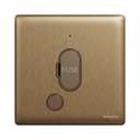 Schneider Electric UnicaX 13A Fused Spur with Neon, Premium Finish, Dark Bronze, Flush-Mount 1