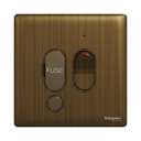 Schneider Electric UnicaX 13A Switched Fused Spur with Neon, Warm Metallic, Antique Brass, Flush-Mount 0