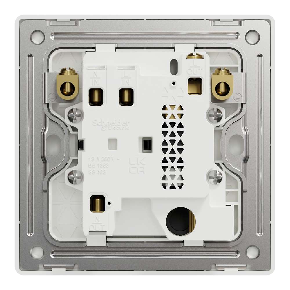 Schneider Electric UnicaX 13A Switched Fused Spur with Neon, Distinctive Look, Jet Black, Flush-Mount 2