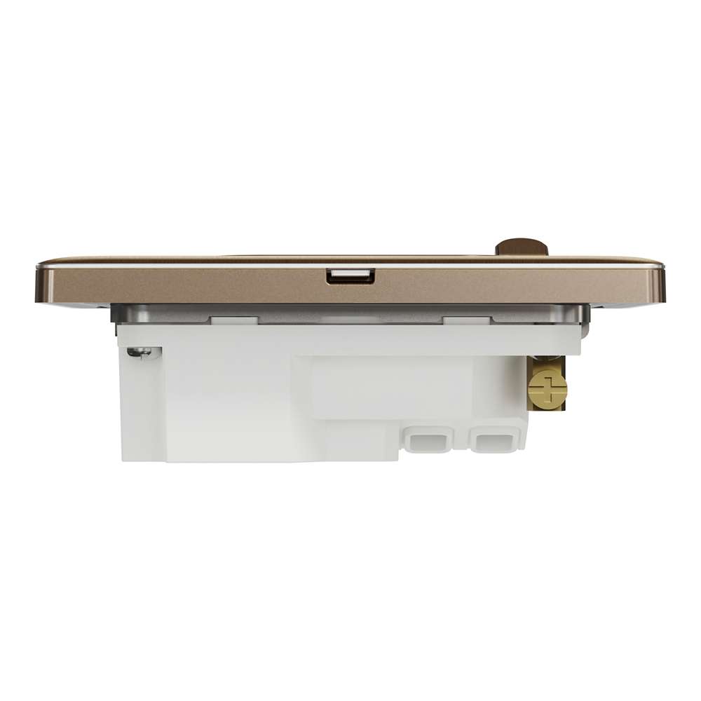 Schneider Electric UnicaX 13A Single Switched Socket with A+C USB Charger, Dark Bronze 6