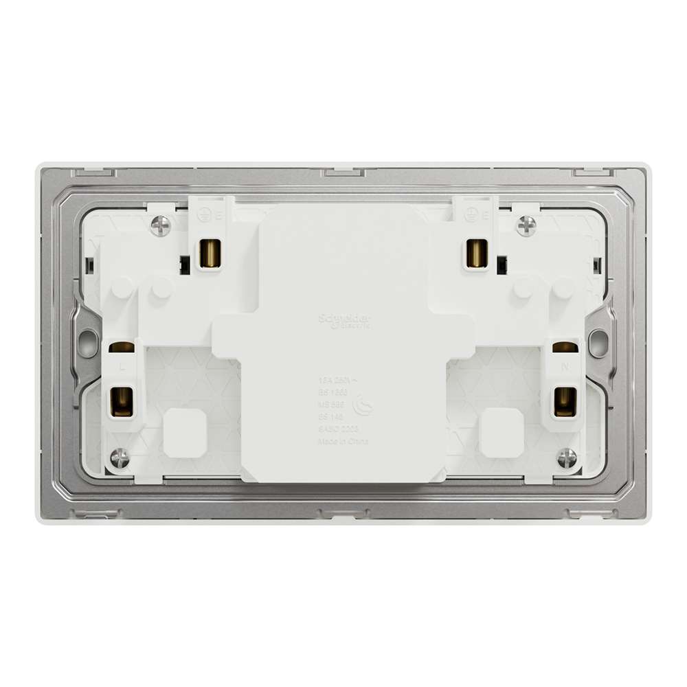 Schneider Electric UnicaX 13A Twin Switched Socket with A+C USB Charger, Dark Grey 3