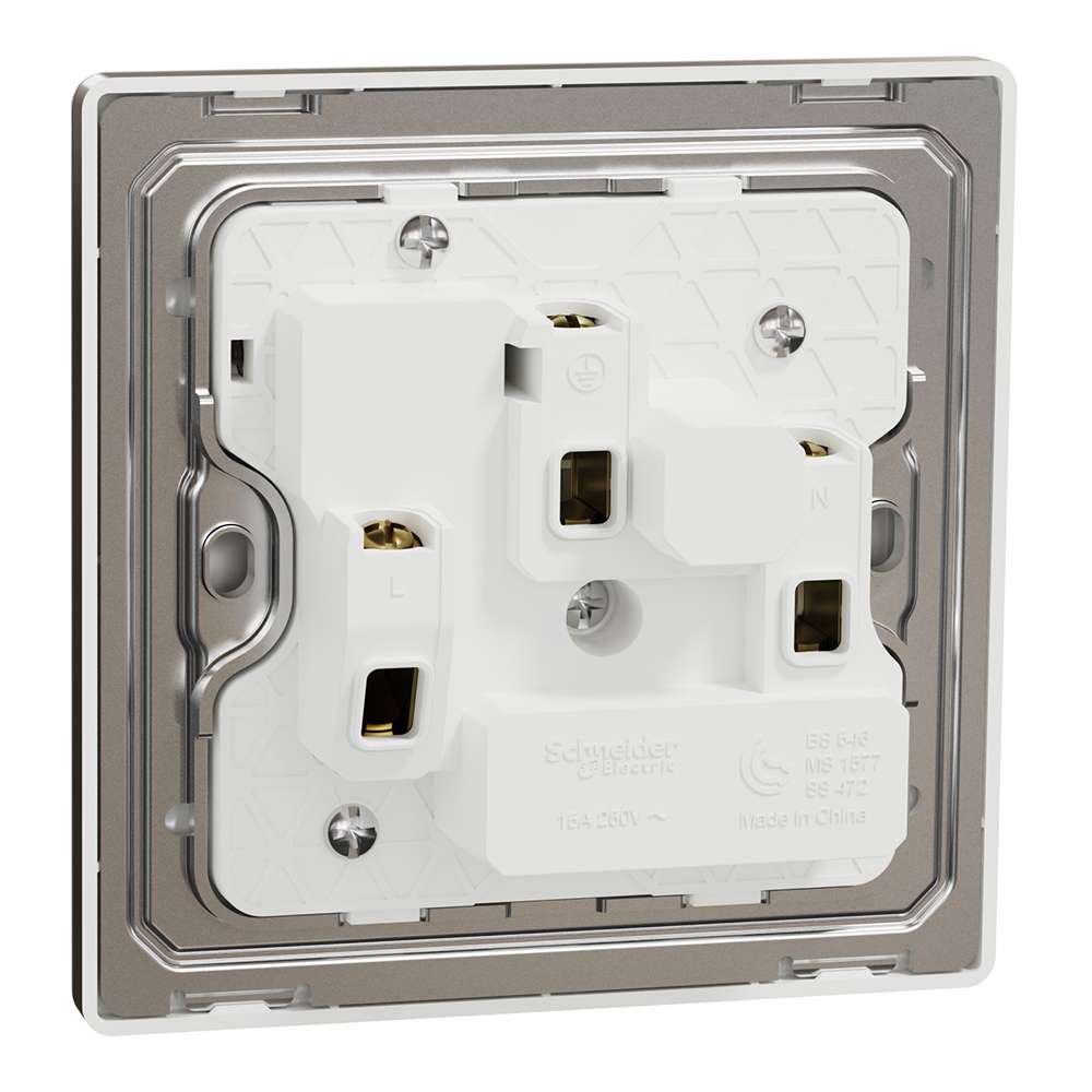 Schneider Electric UnicaX 15A 250V 1-Gang 3 Round Pin Switched Socket with LED, Antique Brass 2