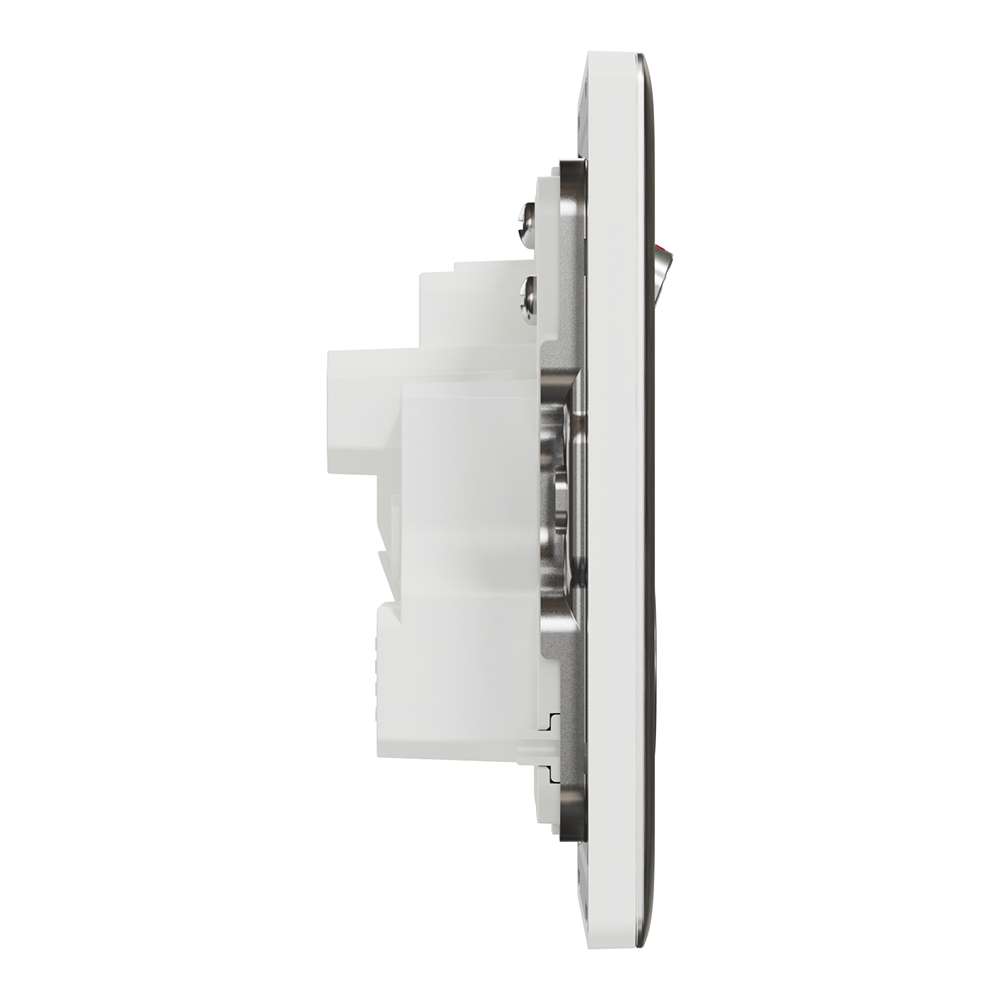 Schneider Electric UnicaX 15A 250V 1-Gang 3 Round Pin Switched Socket with LED, Stainless Steel 4