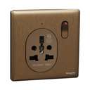 Schneider Electric UnicaX 16A 1-Gang International Socket, Dark Bronze, Shuttered & Multi‑Standard 0