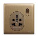 Schneider Electric UnicaX 16A 1-Gang International Socket, Dark Bronze, Shuttered & Multi‑Standard 1