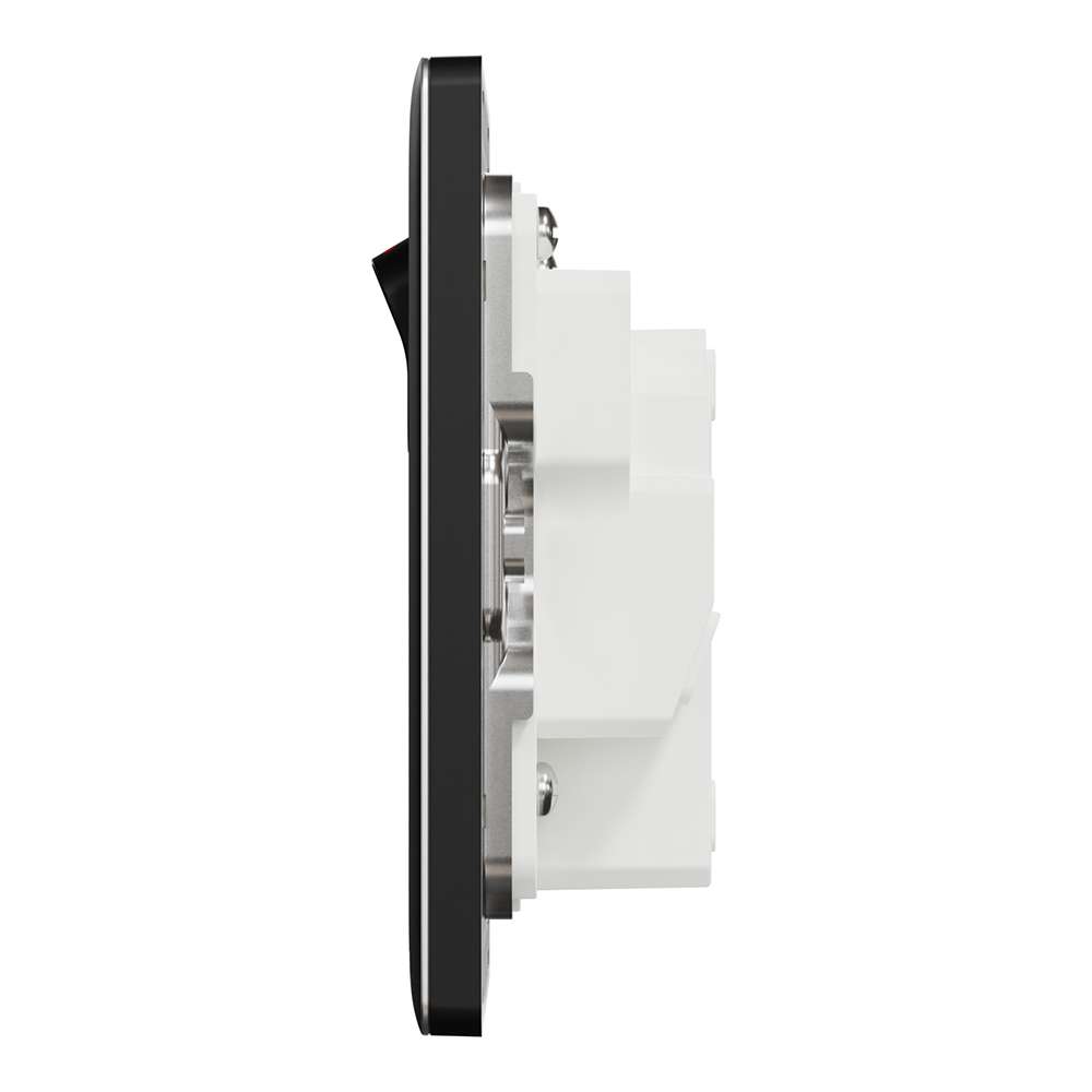Schneider Electric UnicaX 16A 1-Gang International Socket, Jet Black, Shuttered & Multi‑Standard 4