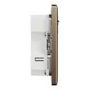 Schneider Electric UnicaX 16A 1-Gang International Socket with USB, Antique Brass, Shuttered & Integrated Charging 5