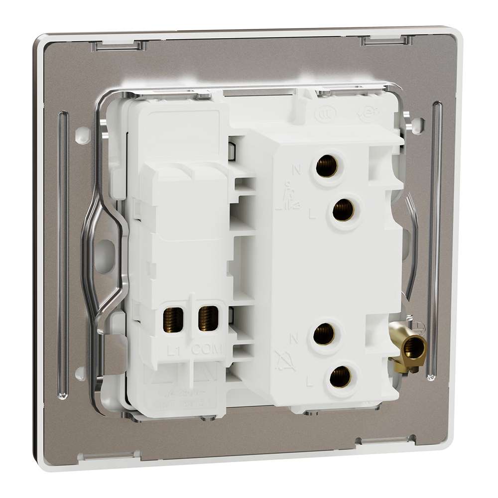 Schneider Electric Dark Bronze/ UnicaX 1 Gang Bell Switch with DND/Please Wait, Premium Finish, Dark Bronze, Flush-Mount 2