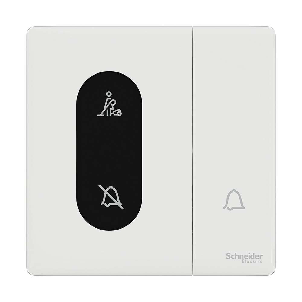 Schneider Electric Painted White/ UnicaX 1 Gang Bell Switch with DND/Please Wait, Minimalist Look, Painted White, Flush-Mount 1