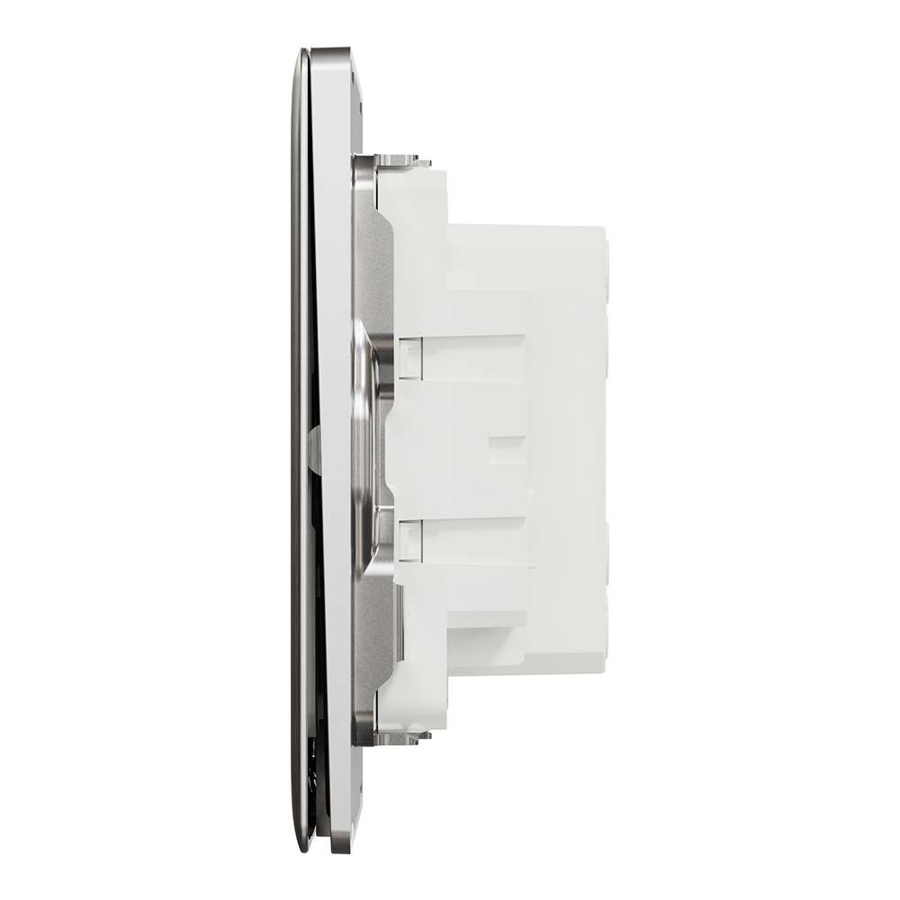 Schneider Electric Stainless Steel/ UnicaX 1 Gang Bell Switch with DND/Please Wait, Guest-Status Legends, Stainless Steel, Flush-Mount 5