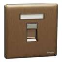 Schneider Electric UnicaX 1-Gang Telephone Socket, Dark Bronze, Shielded Port & Clean Labels 0