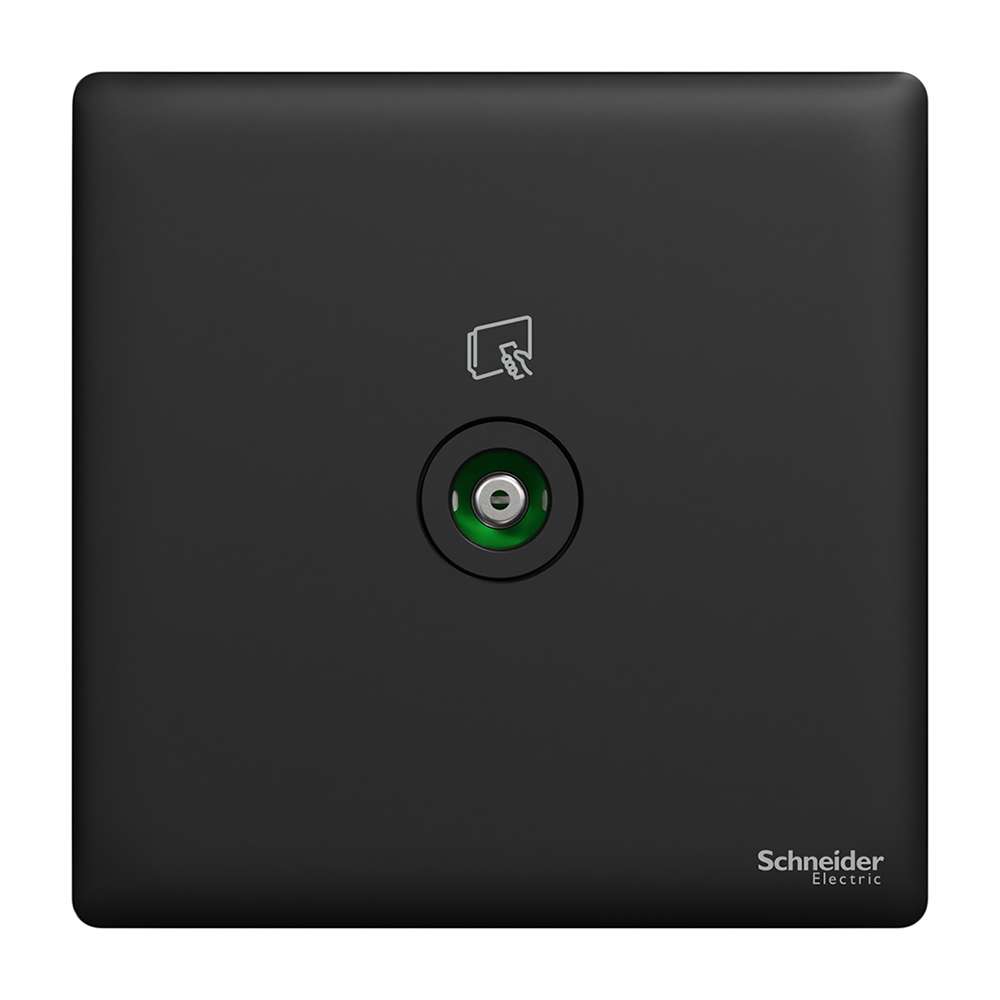 Schneider Electric UnicaX 1 Gang TV Socket, Jet Black, Slim Plate, Flush-Mount 0