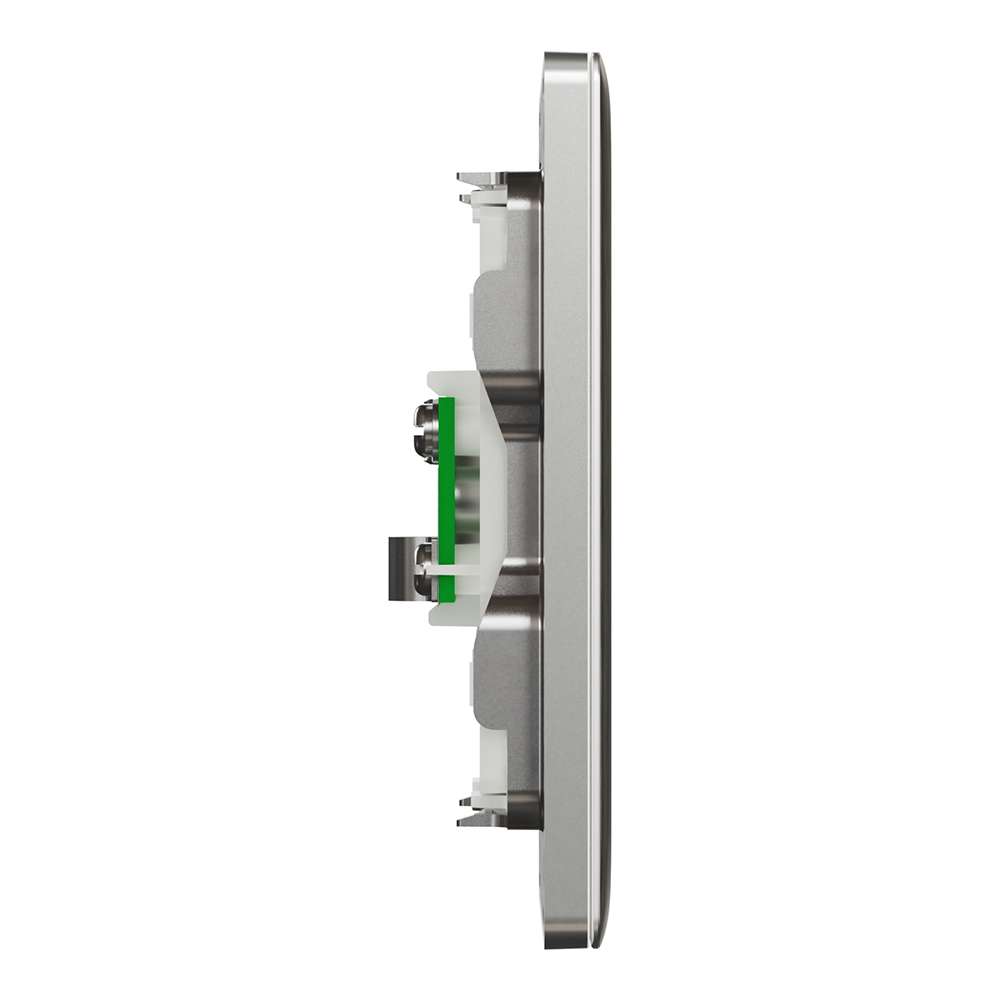 Schneider Electric UnicaX 1 Gang TV Socket, Stainless Steel, Slim Plate, Flush-Mount 4