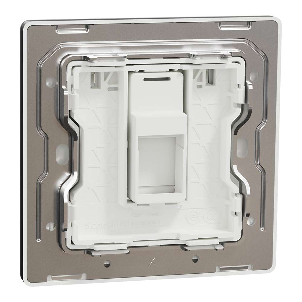 Schneider Electric UnicaX 1 Gang Wall Plate, Without Module, Dark Grey, Flush-Mount 2