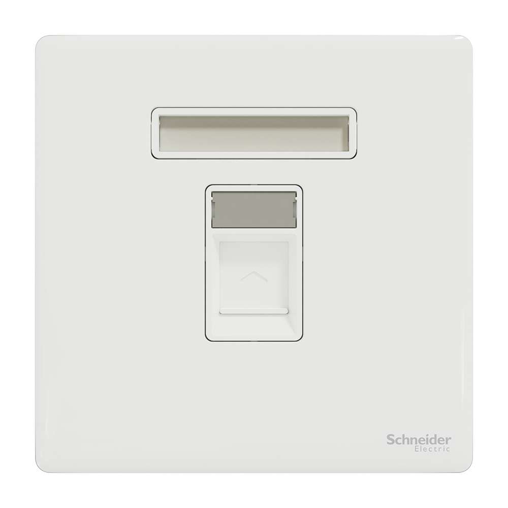 Schneider Electric UnicaX 1 Gang Wall Plate, Without Module, Painted White, Flush-Mount 1