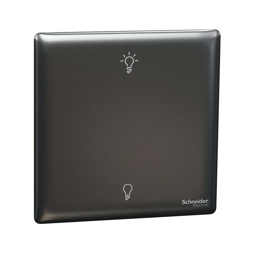 Schneider Electric UnicaX 1 Gang 250W Rotary Dimmer, Dark Grey, Smooth Control, Flush-Mount 0