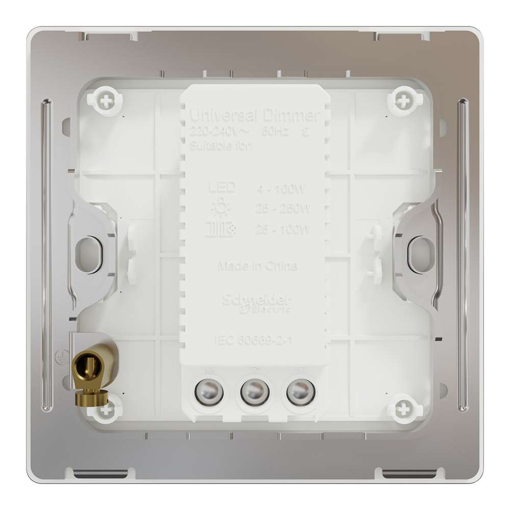 Schneider Electric UnicaX 1 Gang 250W Rotary Dimmer, Painted White, Smooth Control, Flush-Mount 3