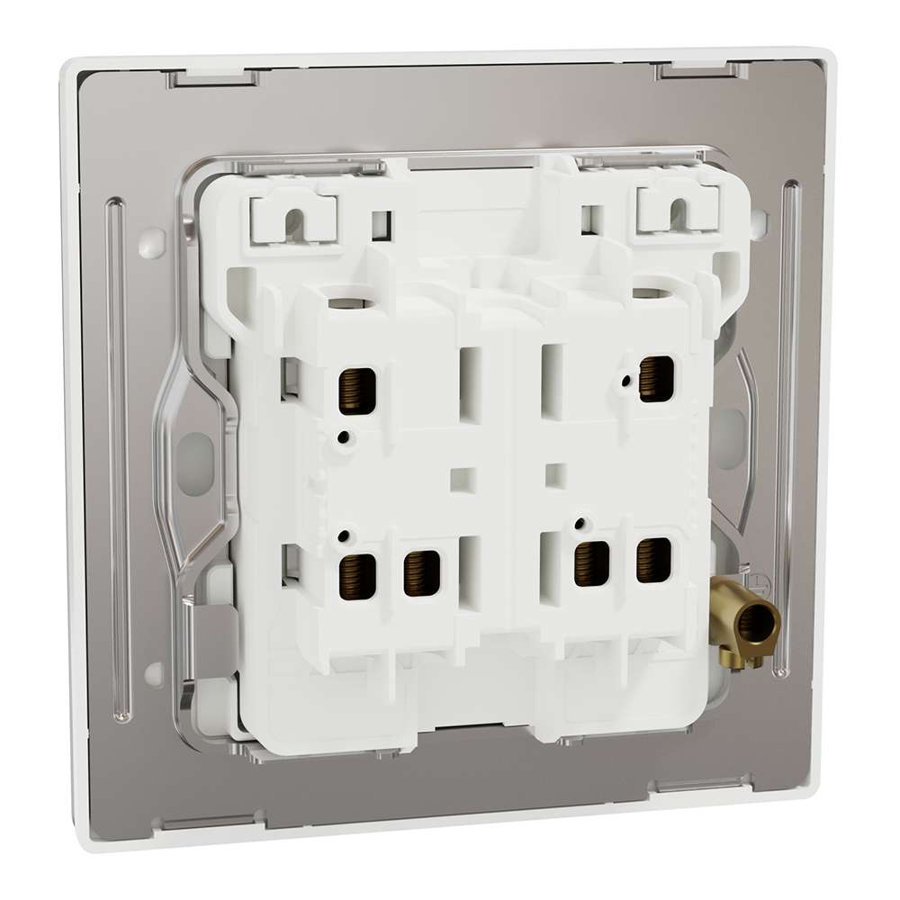 Schneider Electric UnicaX 2 Gang Status Switch with Neon, DND/Please Wait, Painted White, Flush-Mount 2