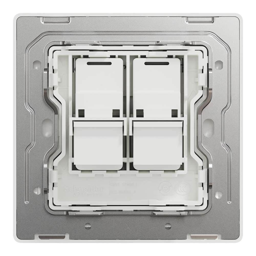 Schneider Electric UnicaX 2-Gang Telephone Socket, Jet Black, Dual Ports & Clean Labels 2