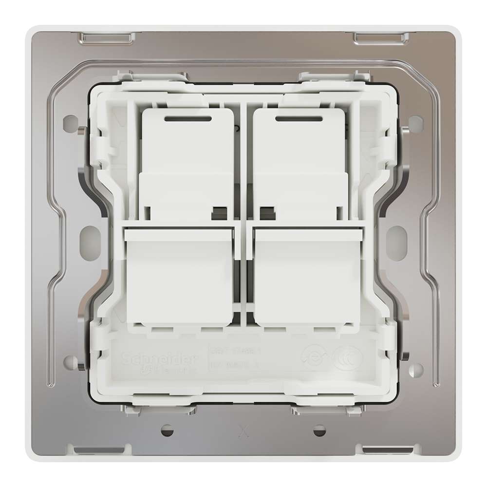 Schneider Electric UnicaX 2-Gang Telephone Socket, Painted White, Dual Ports & Clean Labels 2