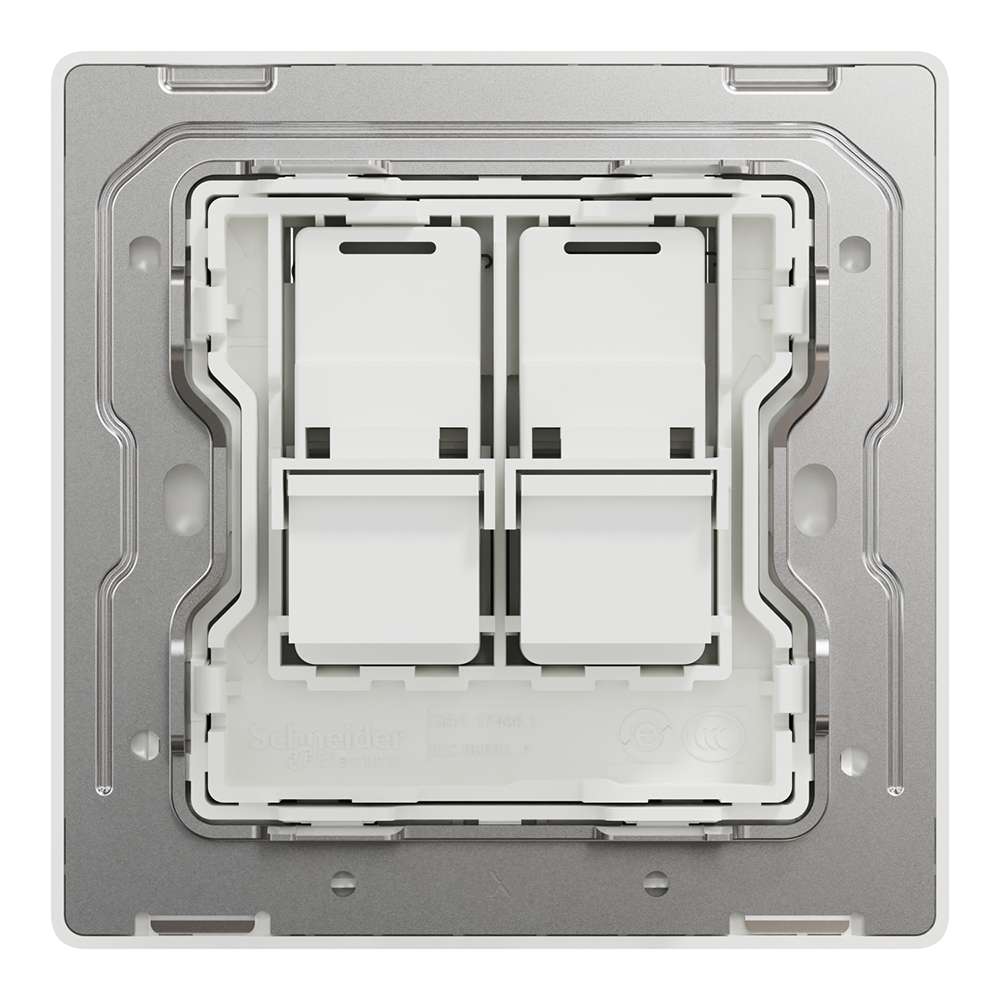 Schneider Electric UnicaX 2-Gang Telephone Socket, Stainless Steel, Dual Ports & Clean Labels 2