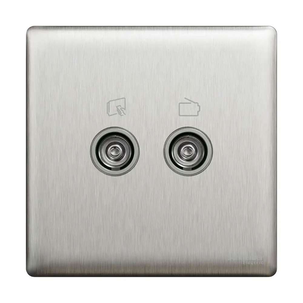 Schneider Electric UnicaX SMATV Outlet, Heritage Tone, Antique Brass, Flush-Mount 1