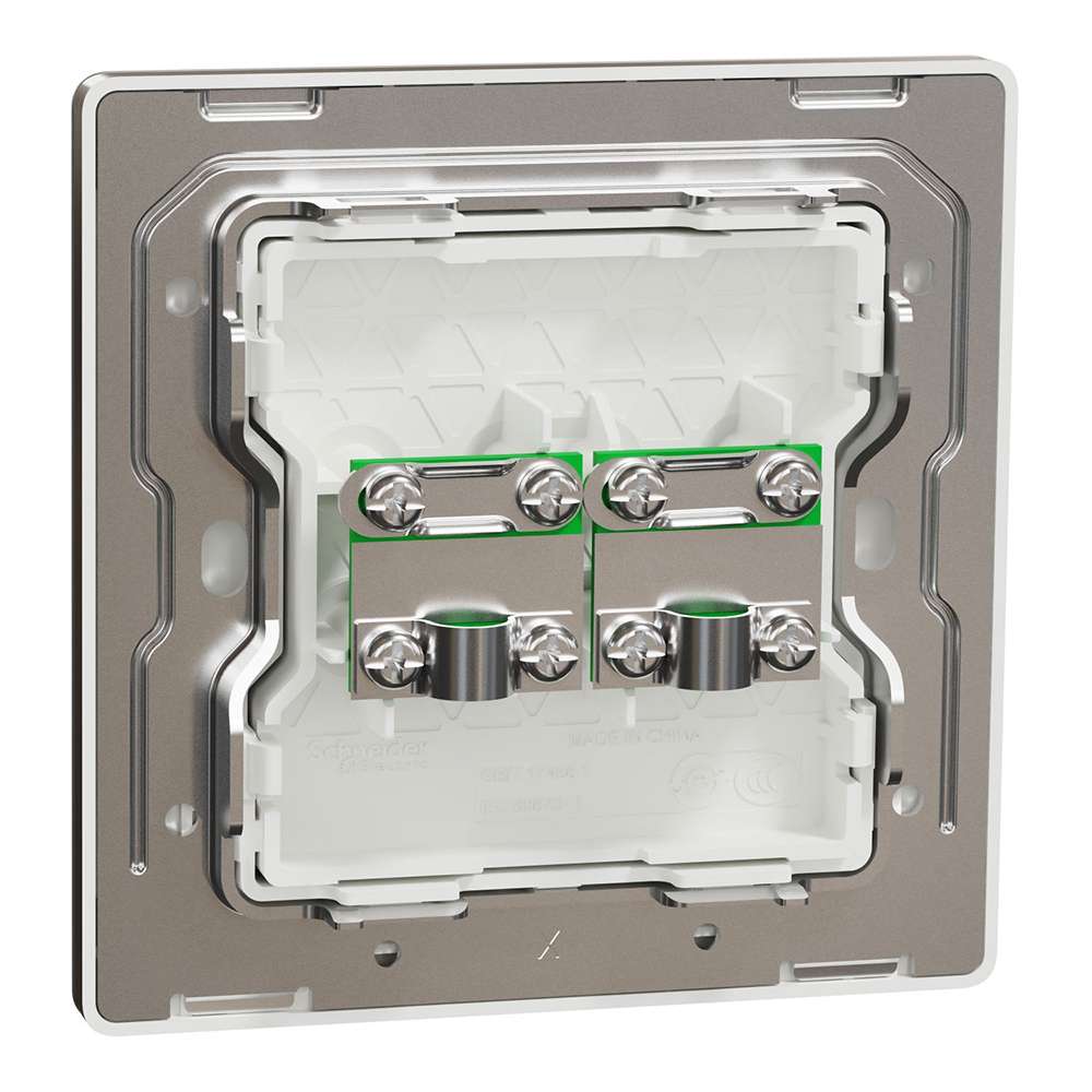 Schneider Electric UnicaX 2 Gang TV Socket, Antique Brass, Slim Plate, Flush-Mount 1