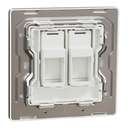 Schneider Electric UnicaX 2 Gang Wall Plate, Without Module, Dark Bronze, Flush-Mount 2