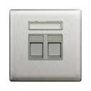 Schneider Electric UnicaX 2 Gang Wall Plate, Without Module, Stainless Steel, Flush-Mount 0