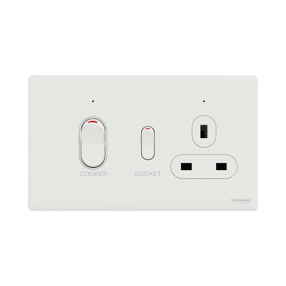 Schneider Electric UnicaX 45A Cooker Control Unit, Painted White 0