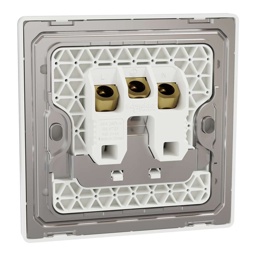 Schneider Electric UnicaX Terminal Connection, 45A, Painted White, Secure Clamping, Flush-Mount 2