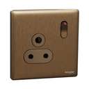 Schneider Electric UnicaX 5A 250V 1-Gang Socket, Dark Bronze, Shuttered & Slim Front 0