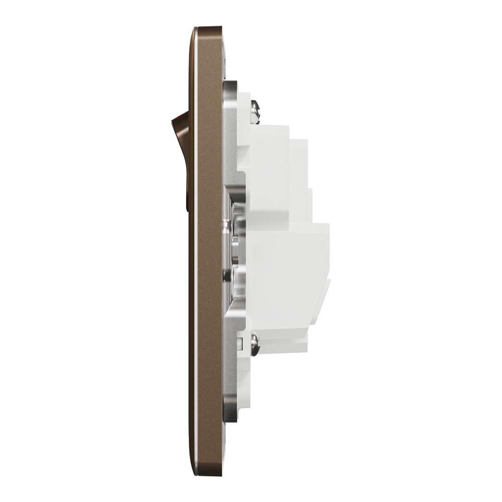 Schneider Electric UnicaX 5A 250V 1-Gang Socket, Dark Bronze, Shuttered & Slim Front 4