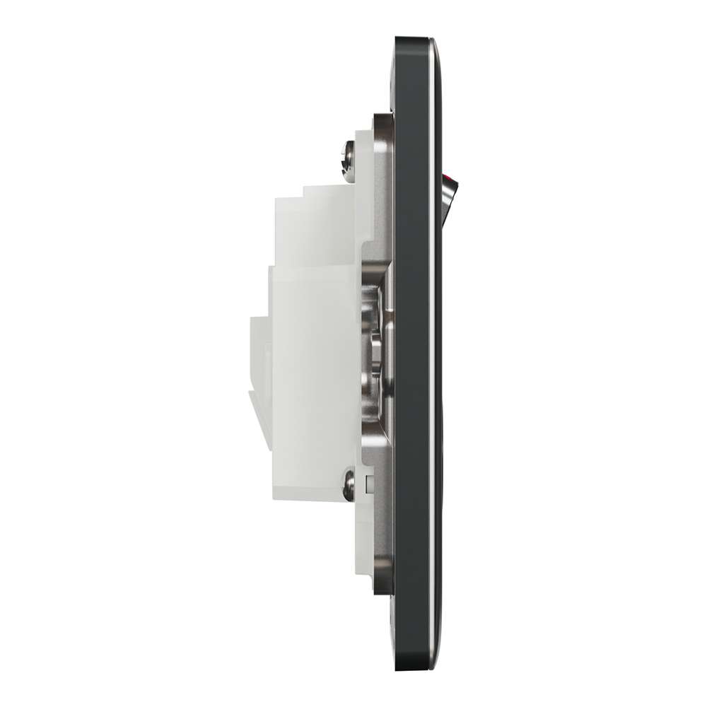 Schneider Electric UnicaX 5A 250V 1-Gang Socket, Dark Grey, Shuttered & Slim Front 5