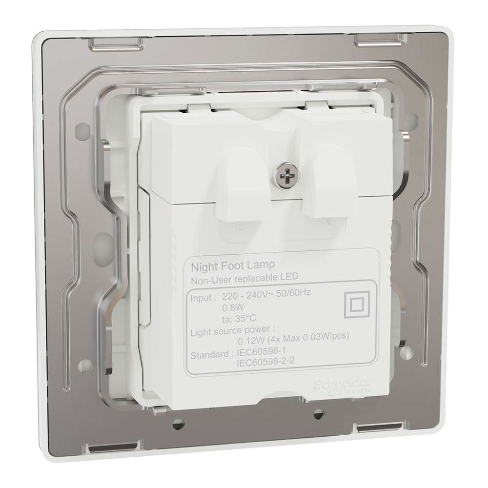 Schneider Electric UnicaX Night Foot Lamp, Soft Ambient Glow, Painted White, Flush-Mount 2